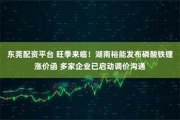 东莞配资平台 旺季来临！湖南裕能发布磷酸铁锂涨价函 多家企业已启动调价沟通